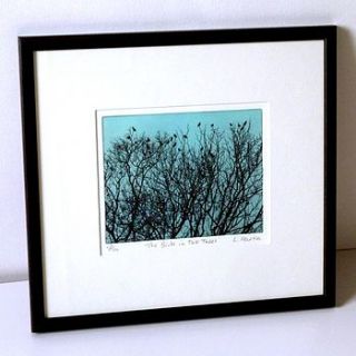 the birds in the trees solar etching by luella martin