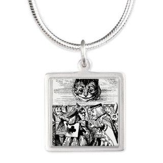 Vintage Cat Alice in Wonderland Silver Square Neck by be_inspired_by_life