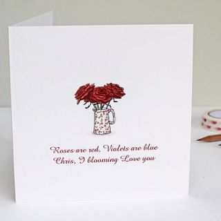 personalised blooming love you greeting card by love give ink