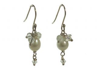 pearl and crystal droplet earrings by hermione harbutt