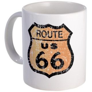 Retro Route 66 Road Sign Mug by scarebaby