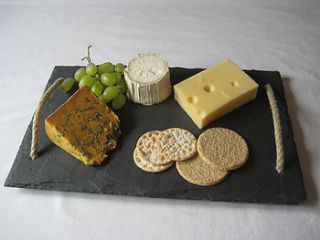 slate cheeseboard with jute rope handles by grasi