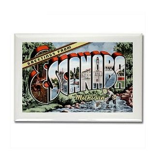 Escanaba Michigan MI Rectangle Magnet by greetings_from
