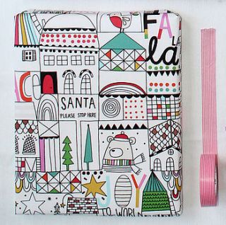 louise fa la la christmas giftwrap two sheets by paper & cloth design studio