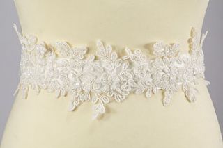 bridal lace belt by timeless couture