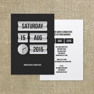 flip clock wedding invitation by paperhappy