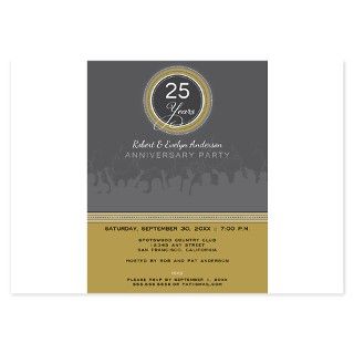Modern Anniversary Party Invitation (grey/gold) In by ADMIN_CP14469795