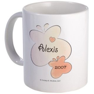 Alexis Baby Name Birth Year Butterfly Mug by chrissyhstudios