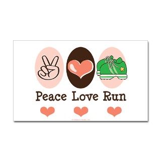 Peace Love Run Runner Rectangle Decal by chrissyhstudios