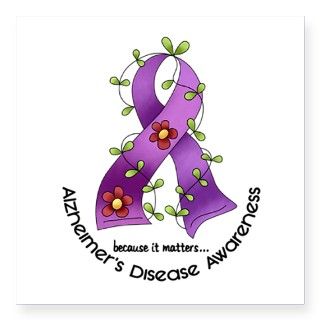 Flower Ribbon ALZHEIMERS Oval Sticker by Admin_CP2663969