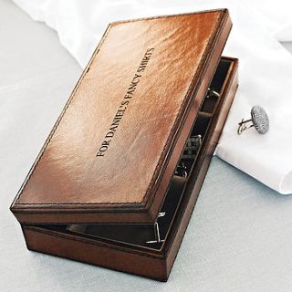 leather cufflink box by ginger rose