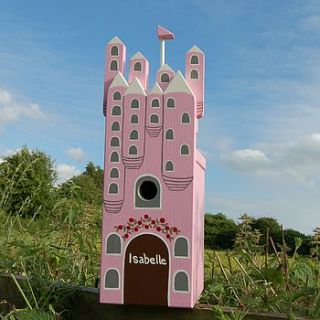 personalised fairytale castle bird box by lindleywood