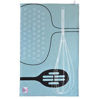 'utensils' design tea towel by mcivor originals