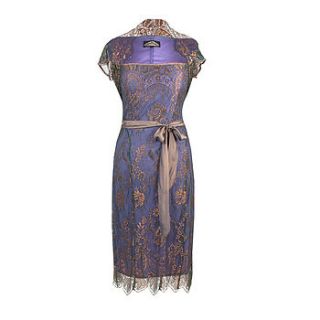 bronze and sugar violet olivia lace dress by nancy mac