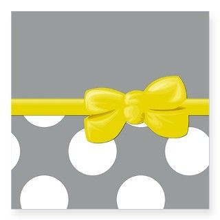 Polka Dots, Ribbon and Bow, Yellow White Gray Stic by sitnichica