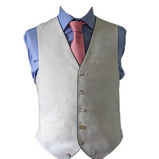 single breasted linen waistcoat by sir plus
