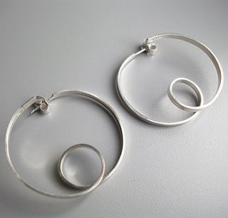silver ribbon loop hoop earrings by jodie hook jewellery