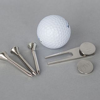 silver engraved golf set by my 1st years