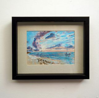 framed seascape three print by smart deco