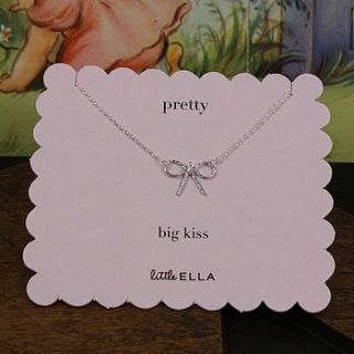 children's bow charm necklace by nest