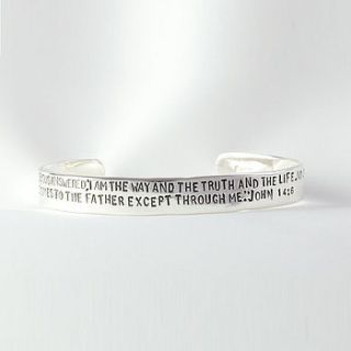 sterling silver scripture bangle by geronimo jones