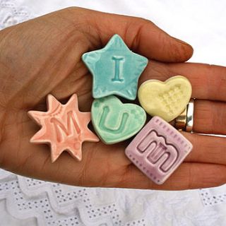 i heart mum porcelain magnets by jo heckett