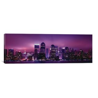 iCanvasArt New York Panoramic Skyline Cityscape (Night View) Canvas