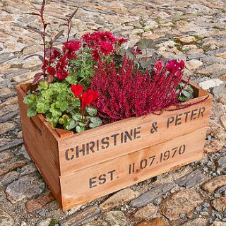 personalised crate   ruby wedding anniversary by plantabox