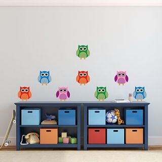 cute owl removable wall stickers by mirrorin