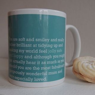 'jolly safe and happy' mum mug by the right lines