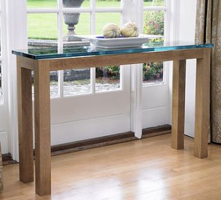 oak and glass console table by pembridge furniture