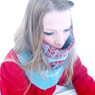 fairisle knitted neck cowl by clova knits