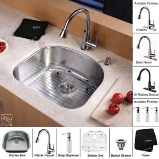 Kraus 30 Undermount Single Bowl Kitchen Sink with 14.9 Faucet and