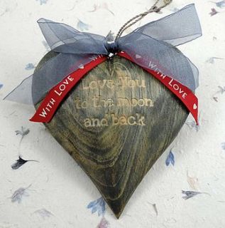 personalised black wood keepsake heart by wooden keepsakes