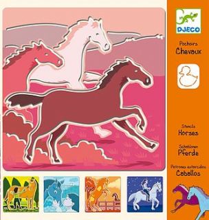 horse stencils colouring fun by nest