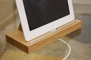 oak ipad stand / tablet docking station by mijmoj design limited