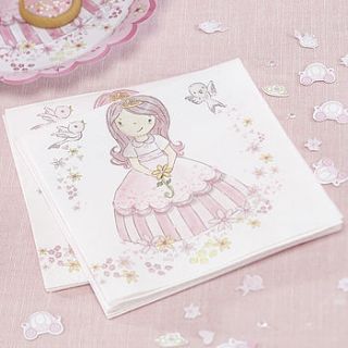 princess pink party paper napkins by ginger ray