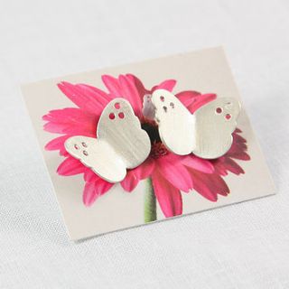 small butterfly stud earrings by sharon schofield jewellery