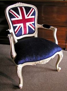 upholstered union jack velvet chair by jane hornsby