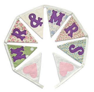 'mr & mrs' wedding bunting by handmade by lucylu