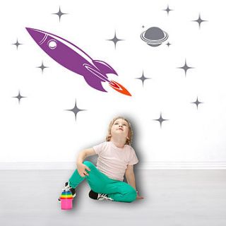 space rocket wall sticker by snuggledust studios