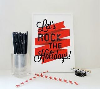 'let's rock the holidays' art print by sacred & profane designs