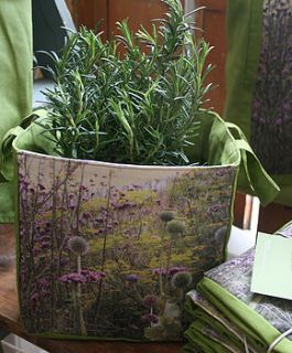 meadow storage cube with thyme plant gift set by dotty designs