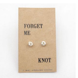 'forget me knot' silver earrings by wue