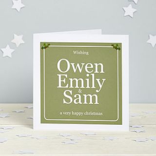 personalised christmas card by spotty n stripy