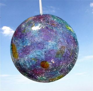 crackle glass friendship ball by london garden trading