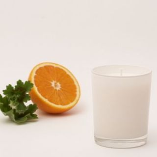 sweet orange & geranium natural candle by aroma candles