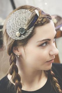 vintage tweed fascinator by holly young headwear