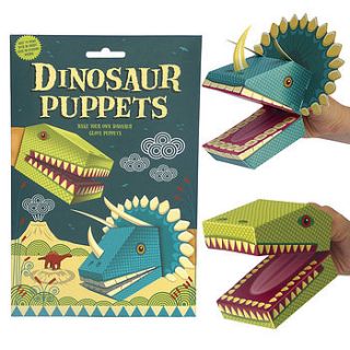 create your own dinosaur puppets activity kit by clockwork soldier