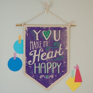 happy heart hanging banner by ethel and co